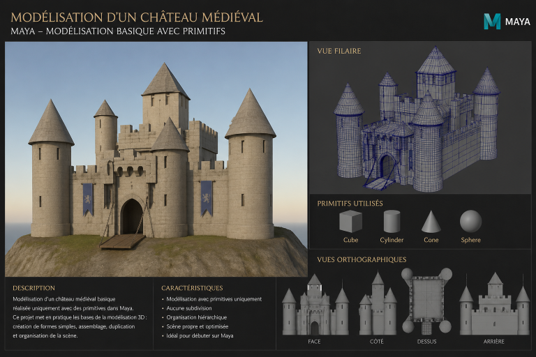 Maya Modeling d' un chateau avec Maya
